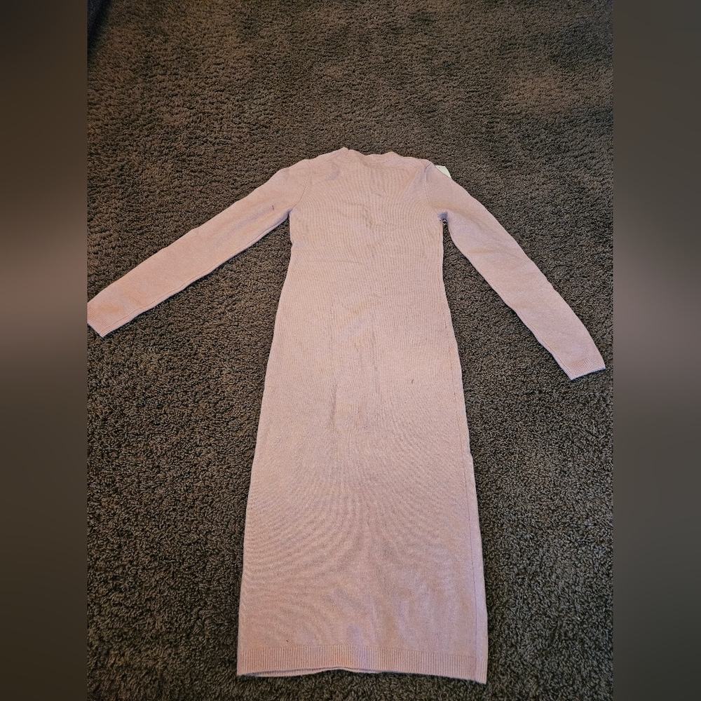 Aritizia Wilfred Soft Pink Long Sleeve Sweater Dress - Picture 2 of 5